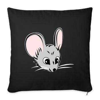 Souris tête de souris - Housse de coussin décorative 45 x 45 cm - noir - Devant