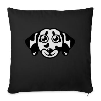 chien dalmatien dessin enfant animaux - Housse de coussin décorative 45 x 45 cm - noir - Devant