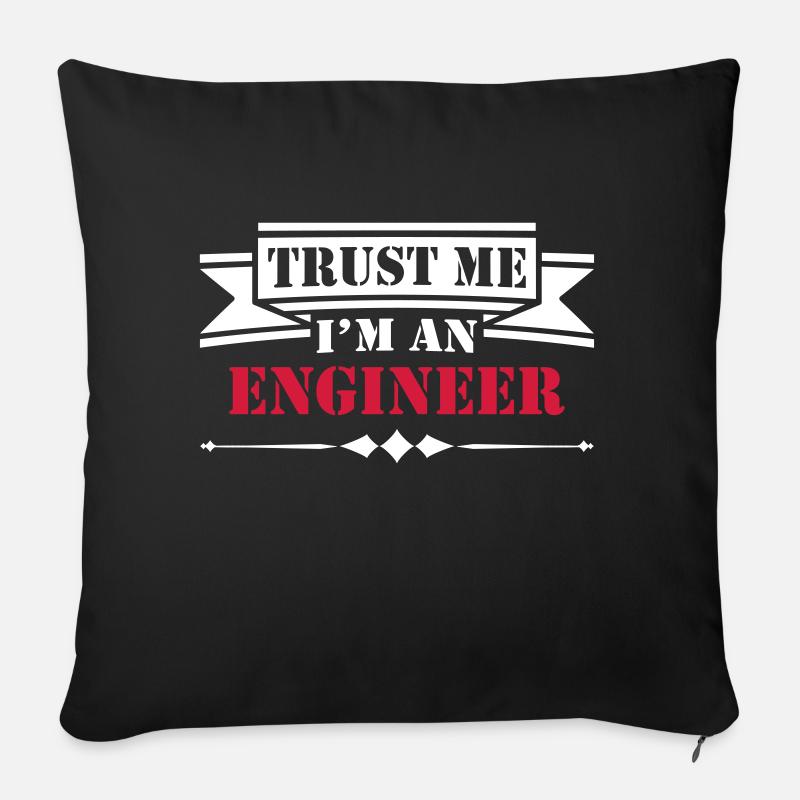 Trust Me I'm An Engineer - Sofakissenbezug 45 x 45 cm - Schwarz