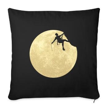 Cool mountaineering climbing bouldering moonlight - Sofa pillowcase 17,3'' x 17,3'' (45 x 45 cm) - black - Front