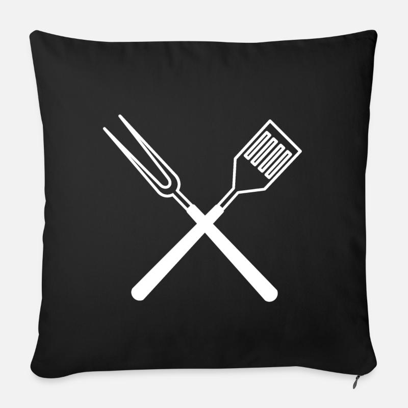 Grillbesteck - Sofakissenbezug 45 x 45 cm - Schwarz