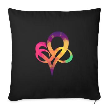 Infinite love - Sofa pillowcase 17,3'' x 17,3'' (45 x 45 cm) - black - Front