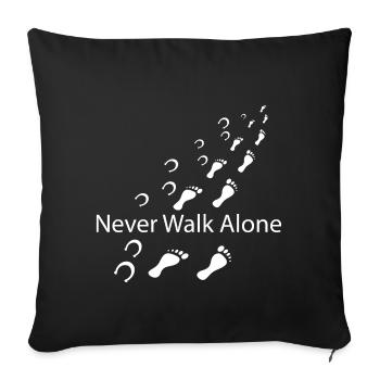 Ne marche jamais seul maillot · Propriétaire de cheval · Cadeau - Housse de coussin décorative 45 x 45 cm - noir - Devant