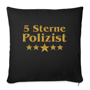 Goldene Serie - 5 Sterne Polizist - Sofakissenbezug 45 x 45 cm - Schwarz - Vorne