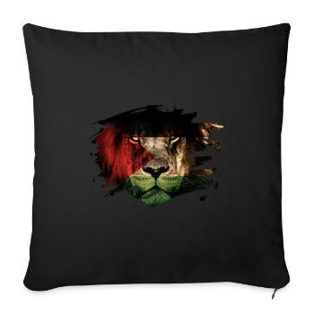 Palästina-Löwe-Markierungsfahnen-Lack-Spritzer - Sofakissenbezug 45 x 45 cm - Schwarz - Vorne