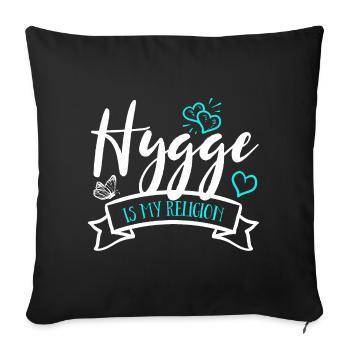 Hygge is my religion - Sofa pillowcase 17,3'' x 17,3'' (45 x 45 cm) - black - Front