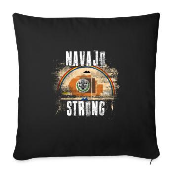 Navajo Strong Distressed Graffiti Flag - Sofa pillowcase 17,3'' x 17,3'' (45 x 45 cm) - black - Front
