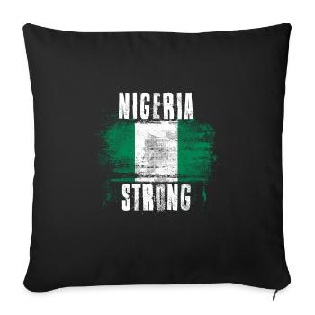 Nigeria Strong Distressed Graffiti Flag - Sofa pillowcase 17,3'' x 17,3'' (45 x 45 cm) - black - Front