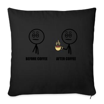 Before Coffee, After Coffee - Housse de coussin décorative 45 x 45 cm - noir - Devant