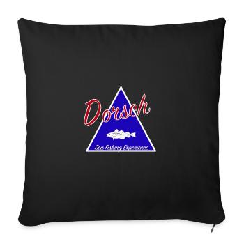 Cod Sea Fishing Experience Hoodie I Fishing Sea - Sofa pillowcase 17,3'' x 17,3'' (45 x 45 cm) - black - Front