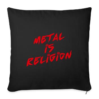 Le métal lourd dit que le métal est le chef de la religion - Housse de coussin décorative 45 x 45 cm - noir - Devant