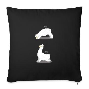 Inhale Exhale Yoga Lama - Lustiges Yoga Lama - Housse de coussin décorative 45 x 45 cm - noir - Devant