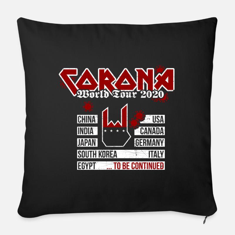 Corona World Tour 2020 - Metal Version - Sofakissenbezug 45 x 45 cm - Schwarz