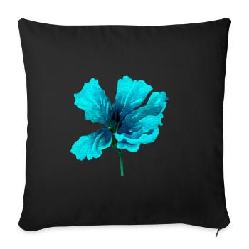 Blume - Sofakissenbezug 45 x 45 cm - Schwarz - Vorne