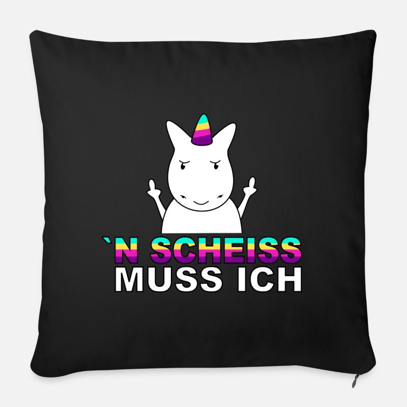 Einhorn N Scheiss muss ich. - Sofakissenbezug 45 x 45 cm - Schwarz