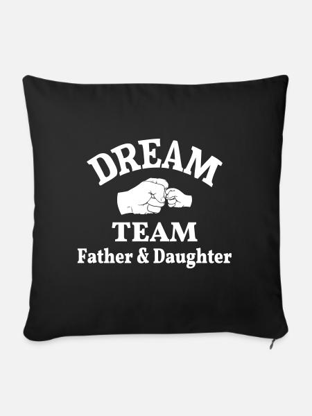 Vater Tochter Team Papa Töchter Dreamteam Faust - Sofakissenbezug 45 x 45 cm - Schwarz