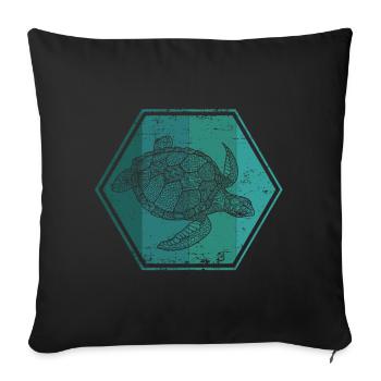 Tortoises - Sofa pillowcase 17,3'' x 17,3'' (45 x 45 cm) - black - Front