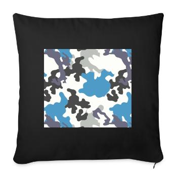 Camouflage Blau Muster - Sofakissenbezug 45 x 45 cm - Schwarz - Vorne