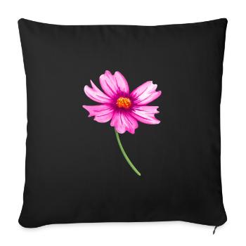 fleur - Housse de coussin décorative 45 x 45 cm - noir - Devant