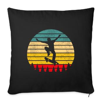 Skater Skateboard - Sofa pillowcase 17,3'' x 17,3'' (45 x 45 cm) - black - Front