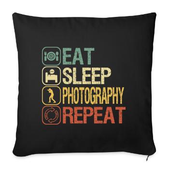 Photographe - Housse de coussin décorative 45 x 45 cm - noir - Devant