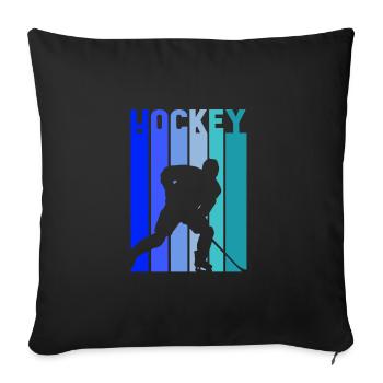 Hockey sur glace Vintage Hockey Player Cool Hockey Gift - Housse de coussin décorative 45 x 45 cm - noir - Devant