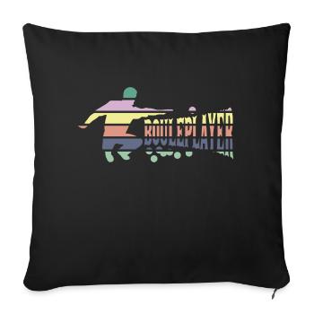 Joueur de boules rétro vintage avec des boules - Housse de coussin décorative 45 x 45 cm - noir - Devant
