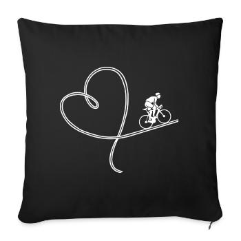 Love road bike racing bike biking cycling - Sofa pillowcase 17,3'' x 17,3'' (45 x 45 cm) - black - Front