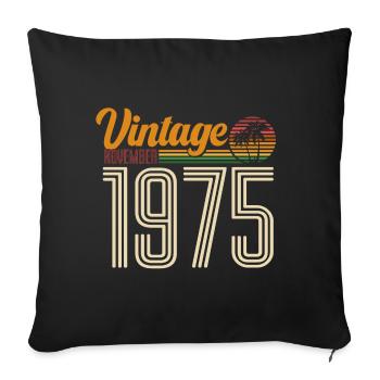 Novembre 1975 cadeau d'anniversaire né - Housse de coussin décorative 45 x 45 cm - noir - Devant