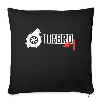 Turbo Boost TurBRO # 1 - Sofa pillowcase 17,3'' x 17,3'' (45 x 45 cm) - black - Front