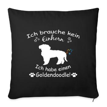 Goldendoodle TShirts - Goldendoodle Hund TShirt - Sofakissenbezug 45 x 45 cm - Schwarz - Vorne