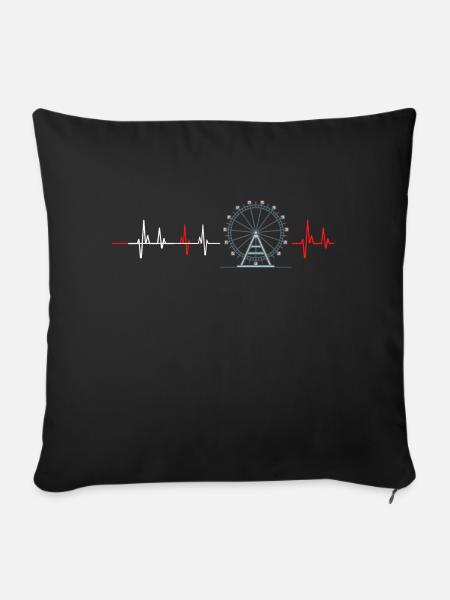 Vienne Vienne Grande roue Fréquence - Housse de coussin décorative 45 x 45 cm - noir
