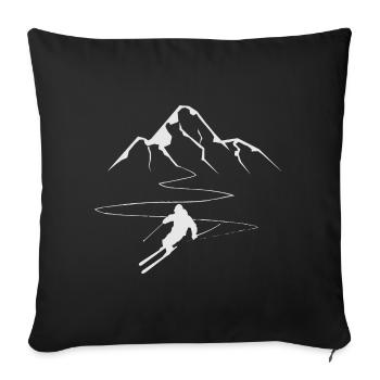 Capricorn on ski with ski goggles and ski hut - Sofa pillowcase 17,3'' x 17,3'' (45 x 45 cm) - black - Front