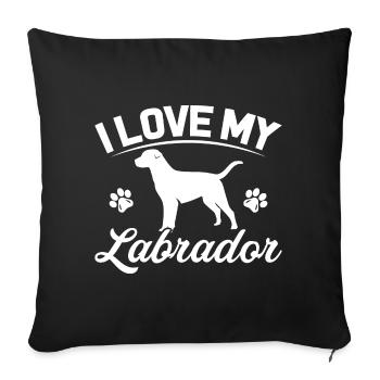 I LOVE MY LABRADOR - Sofa pillowcase 17,3'' x 17,3'' (45 x 45 cm) - black - Front