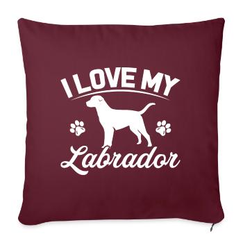 I LOVE MY LABRADOR - Sofakissenbezug 45 x 45 cm - Burgunderrot - Vorne