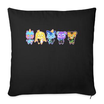 Cute and Funneh Animal Plushies - Sofa pillowcase 17,3'' x 17,3'' (45 x 45 cm) - black - Front