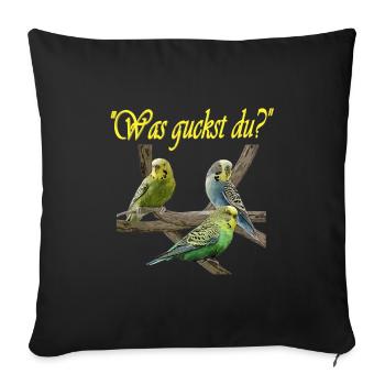 Wellensittiche - Sofakissenbezug 45 x 45 cm - Schwarz - Vorne