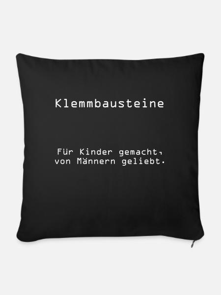 Klemmbausteine Liebe Bauen Männer Bausteine Steine - Sofakissenbezug 45 x 45 cm - Schwarz