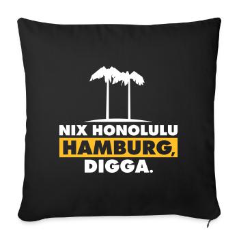 Nix Honolulu Hamburg digga - Hamburg Palmen Sommer - Sofakissenbezug 45 x 45 cm - Schwarz - Vorne