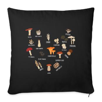 Cueilleur de champignons - Housse de coussin décorative 45 x 45 cm - noir - Devant