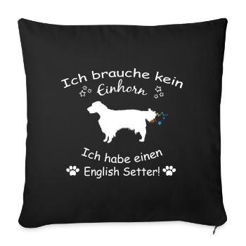 English Setter Hund - English Setter - Sofakissenbezug 45 x 45 cm - Schwarz - Vorne