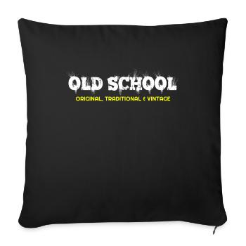 vieille école, je suis vieille école, t-shirts old school, - Housse de coussin décorative 45 x 45 cm - noir - Devant