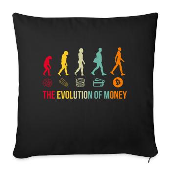 Money Evolution Bitcoin Crypto - Sofakissenbezug 45 x 45 cm - Schwarz - Vorne