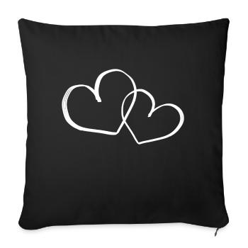 Heart Symbol - Sofa pillowcase 17,3'' x 17,3'' (45 x 45 cm) - black - Front