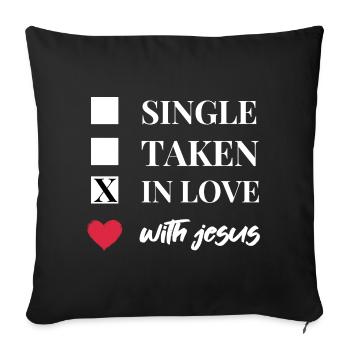 Célibataire Amoureux de Jésus | Des vêtements chrétiens ! - Housse de coussin décorative 45 x 45 cm - noir - Devant