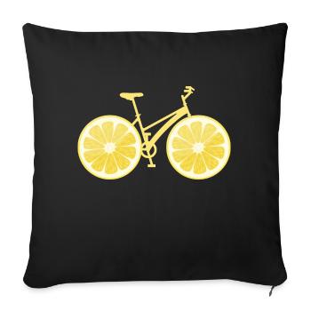 Bicycle lemon - Sofa pillowcase 17,3'' x 17,3'' (45 x 45 cm) - black - Front
