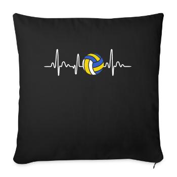 Volleyballballball battements de cœur - Housse de coussin décorative 45 x 45 cm - noir - Devant