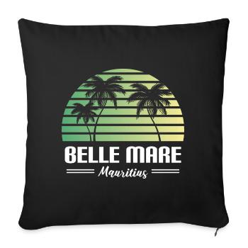 Belle Mare Mauritius Retro Summer Beach Design - Sofa pillowcase 17,3'' x 17,3'' (45 x 45 cm) - black - Front