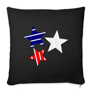 STAR. STARS. STAR. STARS. FEAST. ANNIVERSARY - Sofa pillowcase 17,3'' x 17,3'' (45 x 45 cm) - black - Front