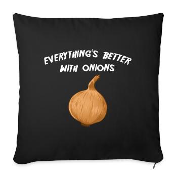 Onions - Sofa pillowcase 17,3'' x 17,3'' (45 x 45 cm) - black - Front